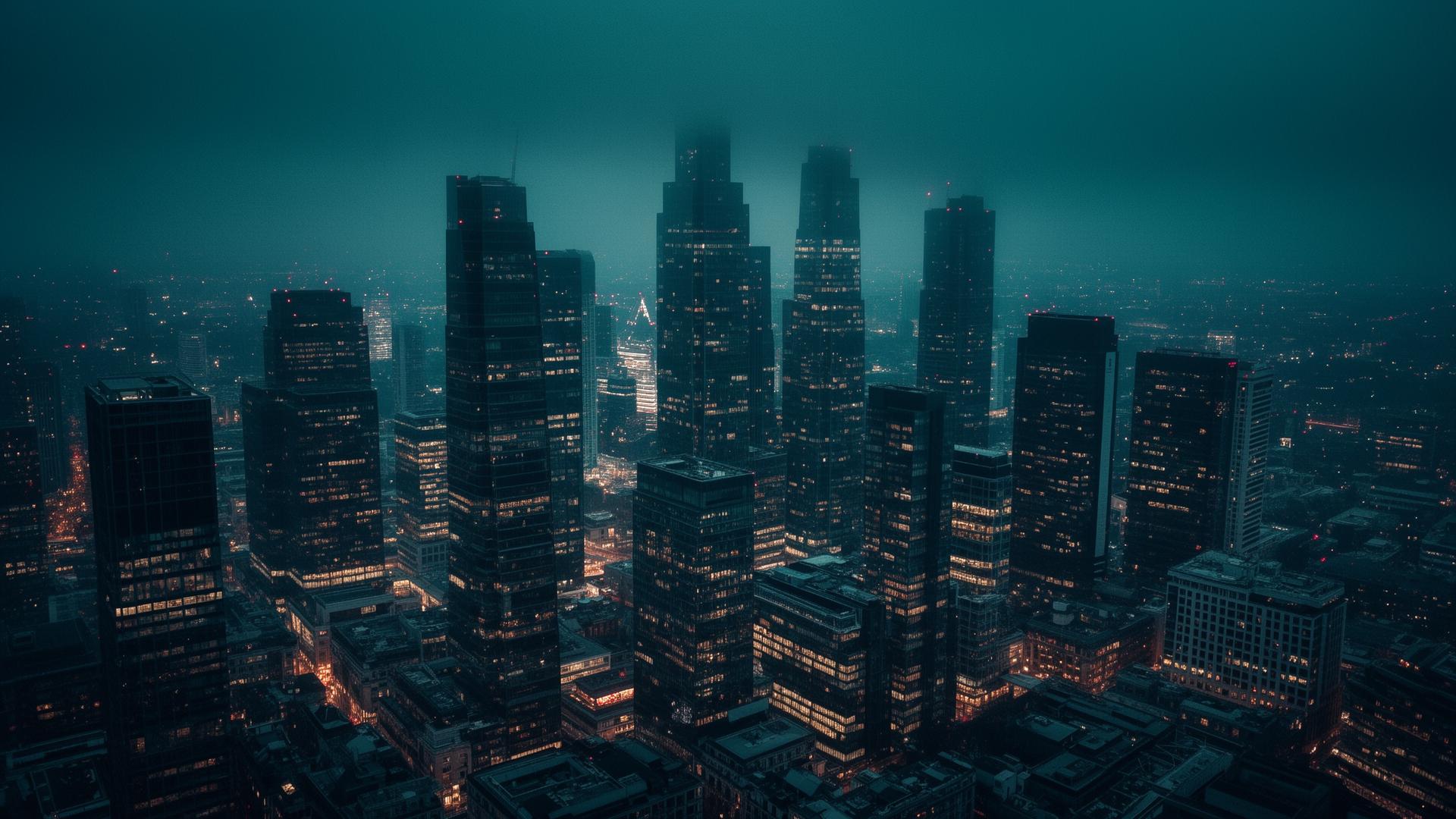 Financial district skyline
